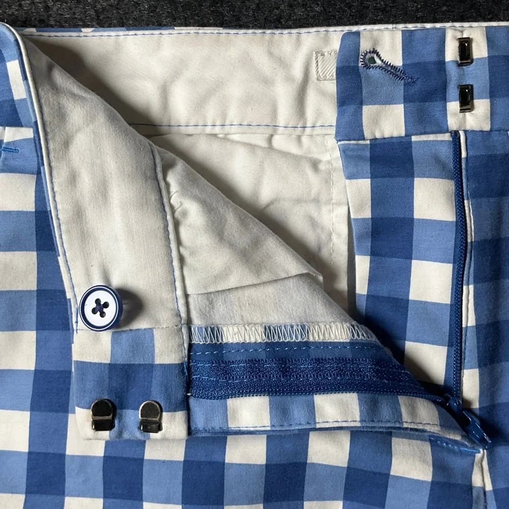 Boden Gingham Shorts Womens 4 Blue Classic Preppy Coastal Tailored Nautical